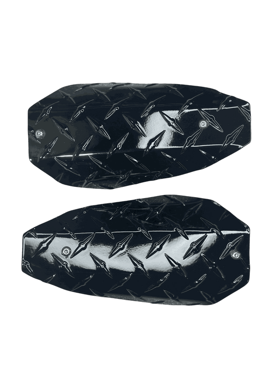 Gloss Black Diamond Plate Coffin Hand Guards for Harley-Davidson – Blank Custom Design | Adrenaline Armor