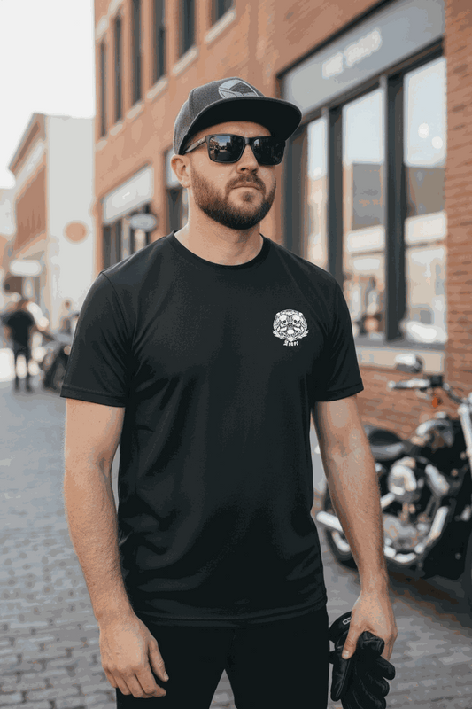 Men's Flaming Motorcycle Biker T-Shirt