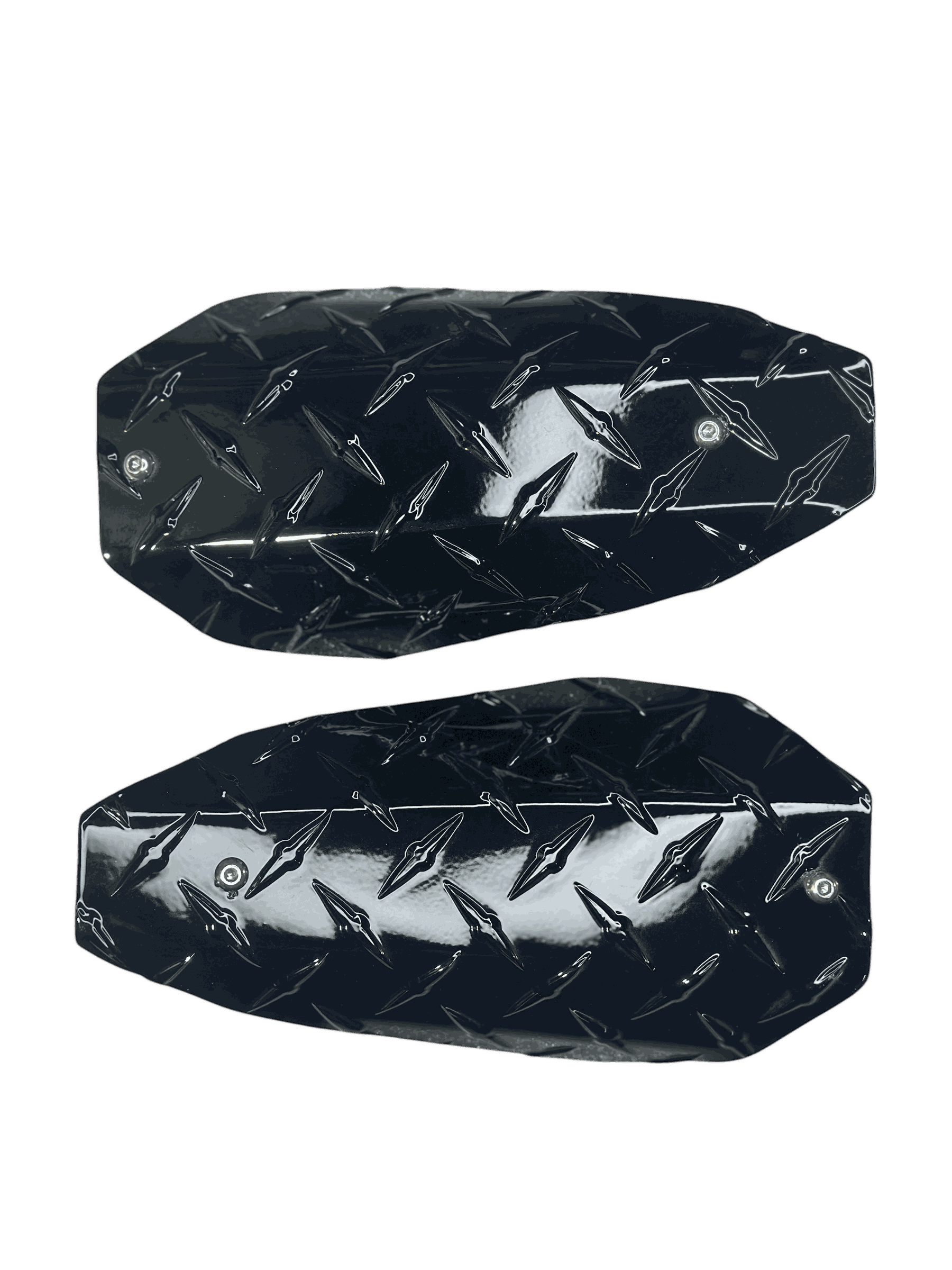 Custom motorcycle hand guards featuring diamond plate design for added style and protection on your motorcycle.