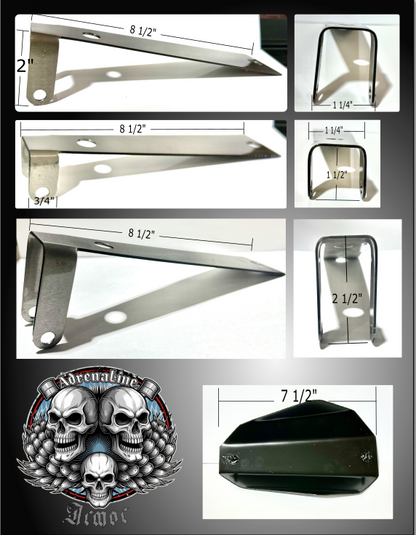 Motorcycle hand mount with dimensions
