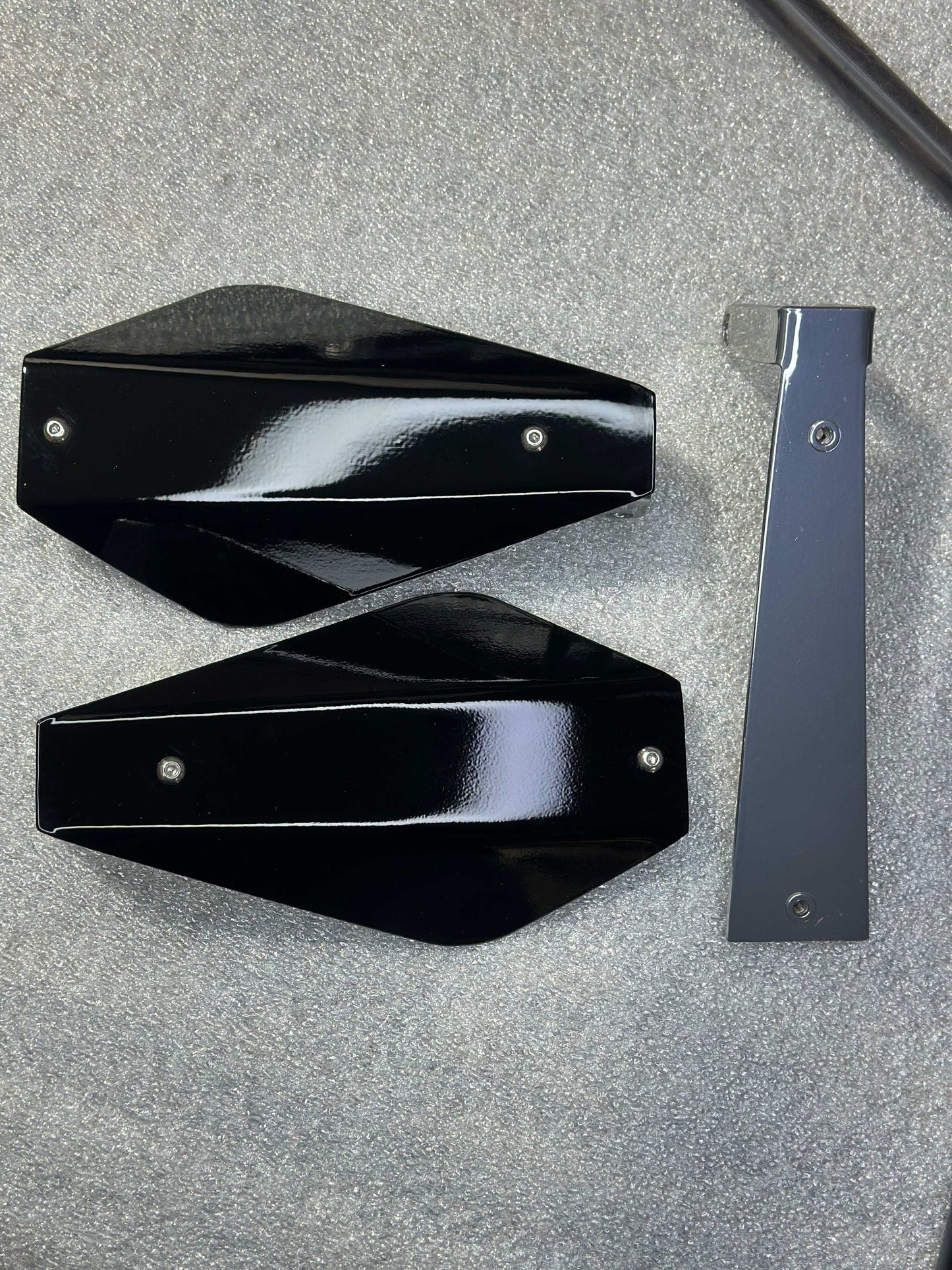 Blank Delta style hand guards 18G steel in black, featuring smooth finish and durable construction.
