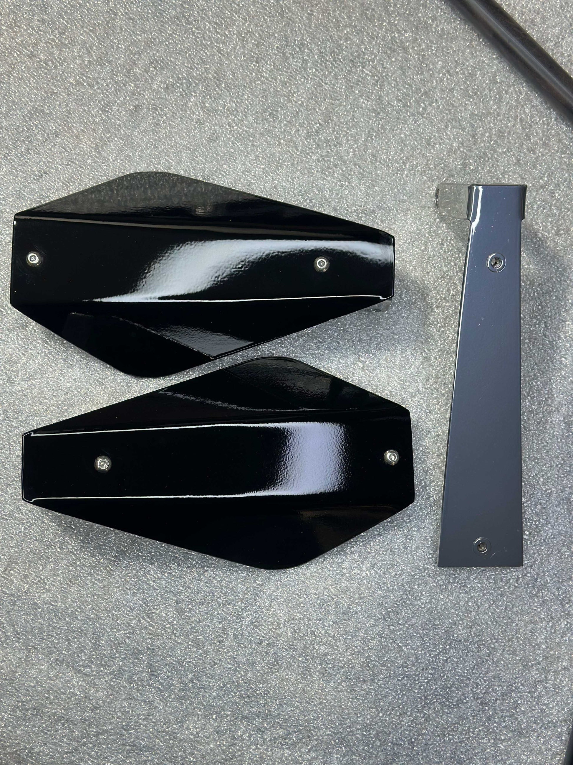 Blank Delta style hand guards 18G steel in black, featuring smooth finish and durable construction.
