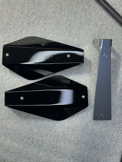 Blank Delta style hand guards 18G steel in black, featuring smooth finish and durable construction.