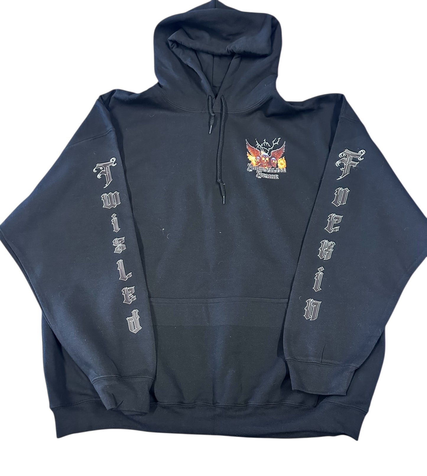 Patriotic American Flag Skull Hoodie | Adrenaline Armor Biker Pullover Black