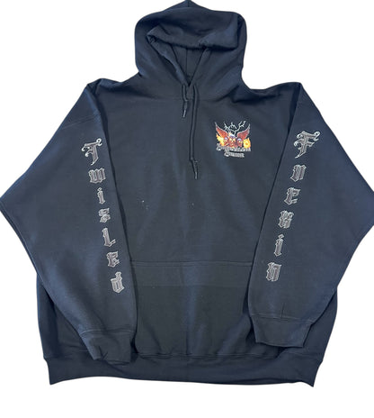 Patriotic American Flag Skull Hoodie | Adrenaline Armor Biker Pullover Black