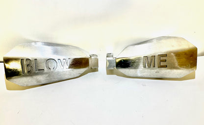 Adrenaline armors bad ass "Blow me" hand guards bare metal option for a customized DIY paint to match your bike.