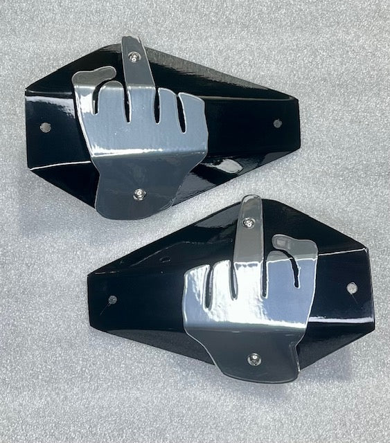 Harley-Davidson Middle Finger Hand Guards – 3D Delta Mirror-Mount Steel Deflectors | Adrenaline Armor