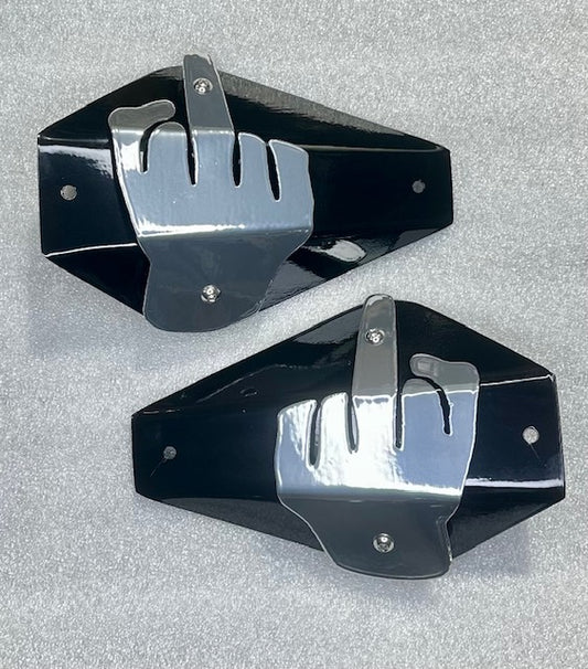Harley-Davidson Middle Finger Hand Guards – 3D Delta Mirror-Mount Steel Deflectors | Adrenaline Armor