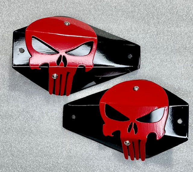 Harley-Davidson Punisher Skull Hand Guards – 3D Delta Mirror-Mount Steel Deflectors | Adrenaline Armor