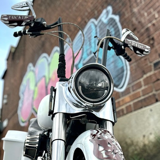 Adrenaline Armor Custom Flame Hand Guards - Personalized Motorcycle Knuckle Guards with Bolt-On Flames